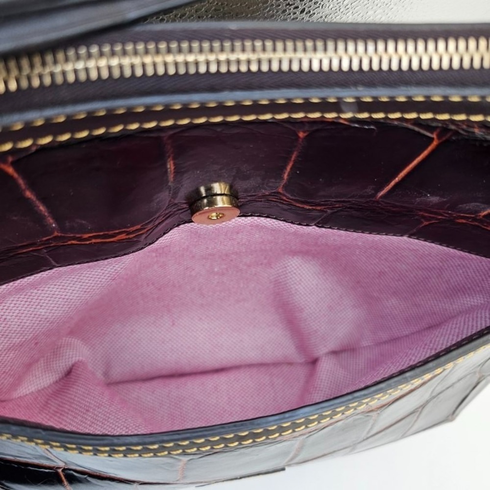 Dooney & Bourke Bag  Croco Embossed Leather  Handbag Purse J26917468 - Picture 9 of 16